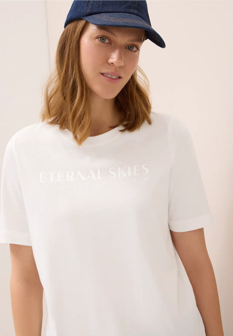 Cecil T-Shirt with wording - Vanilla White