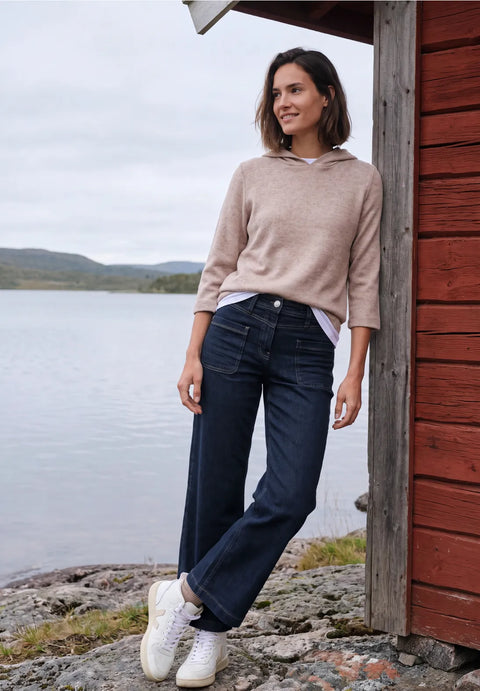 Cecil Wide Leg Jeans with Patch Pockets