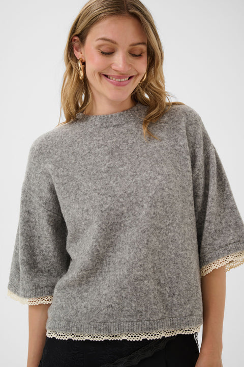Cream Kibana Knit - Grey Melange