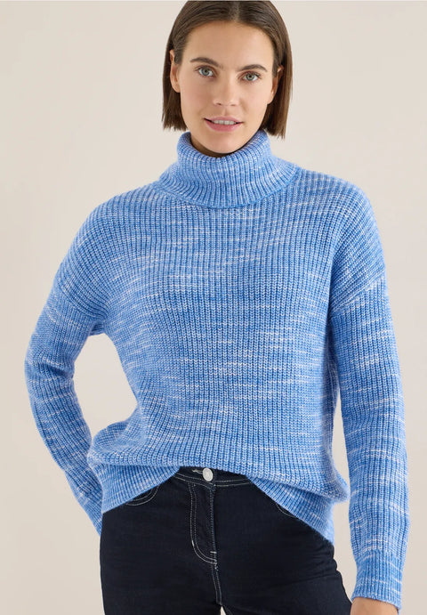 Cecil Space-dye Rollneck Knit - Blue