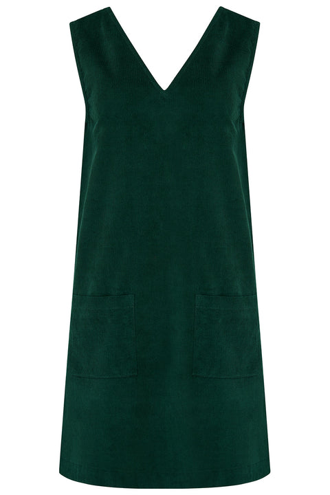 Sugarhill Kacy Green Cord Tunic Mini Dress