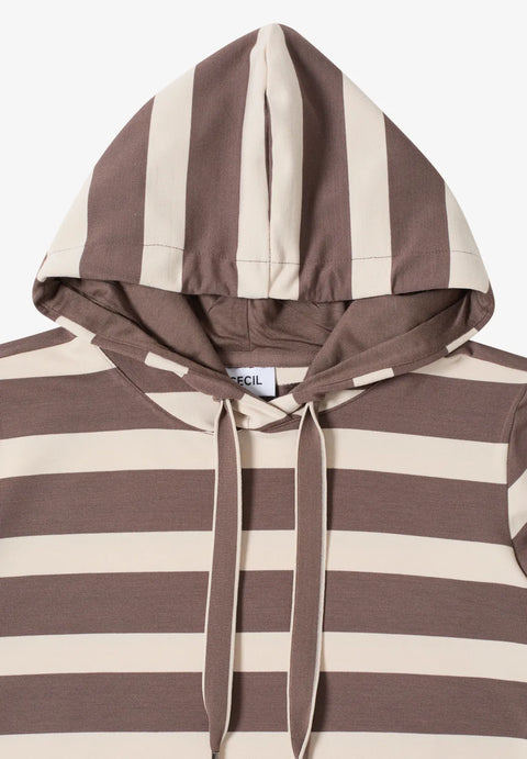 Cecil Striped Hoody - Urban Taupe