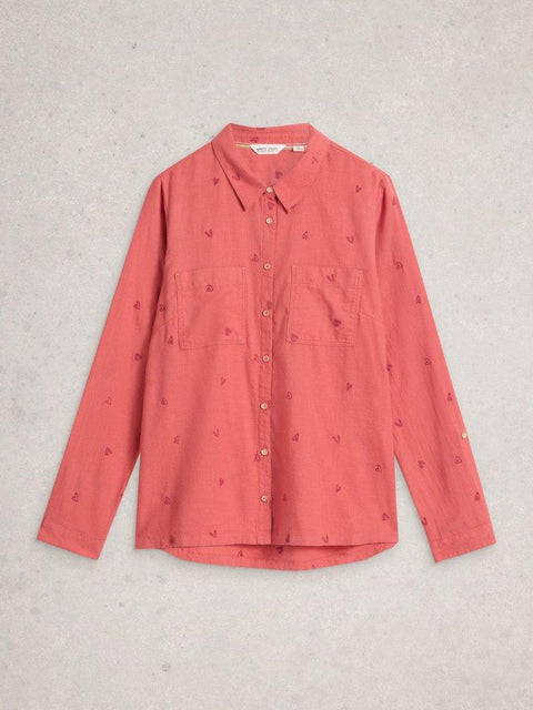 White Stuff Sophie Collared Organic Cotton Long Sleeve Shirt
in MID PINK