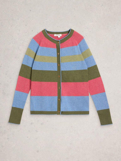 White Stuff LULU CREW NECK STRIPE CARDI
in GREEN MULTI