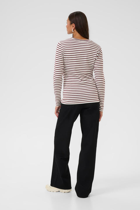 Liddy Long Sleeve T-Shirt - Blue & Wine