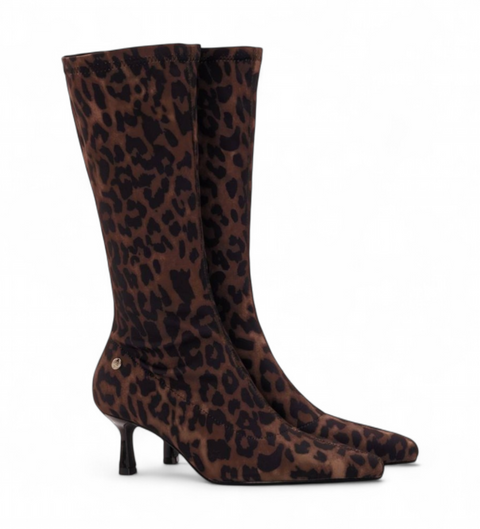 Xti Sock Boot Long  - Leopard Print