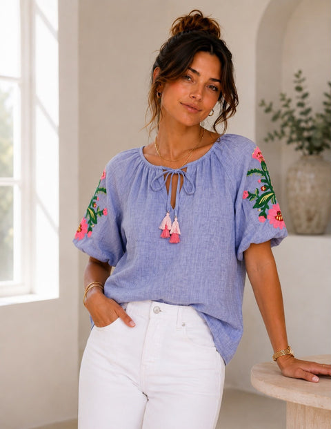 Joy Top - Denim Blue