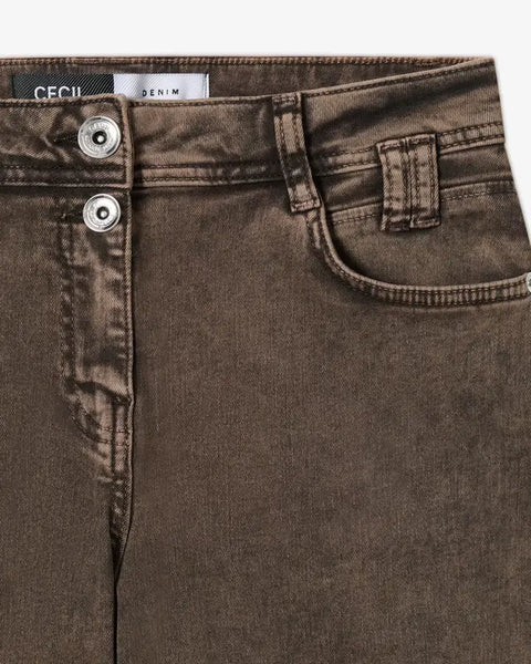 Cecil Neele Wide Leg Jeans 32" Leg - Chocolate Mousse