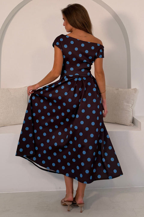 Betty Polka Dot Dress - Brown