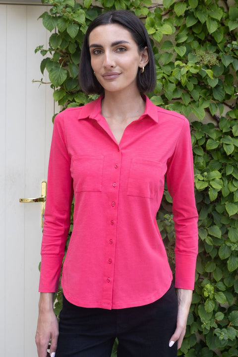No2moro Izzy Cotton Shirt - Hot Pink