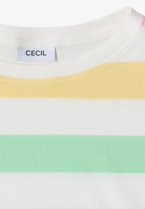 Cecil Multistripe T-Shirt - Vanilla White
