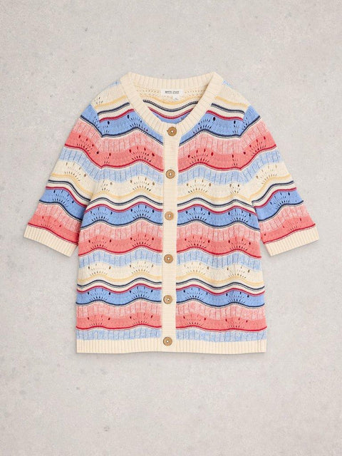 White Stuff Isabella Wavy Cardigan - Ivory Multi