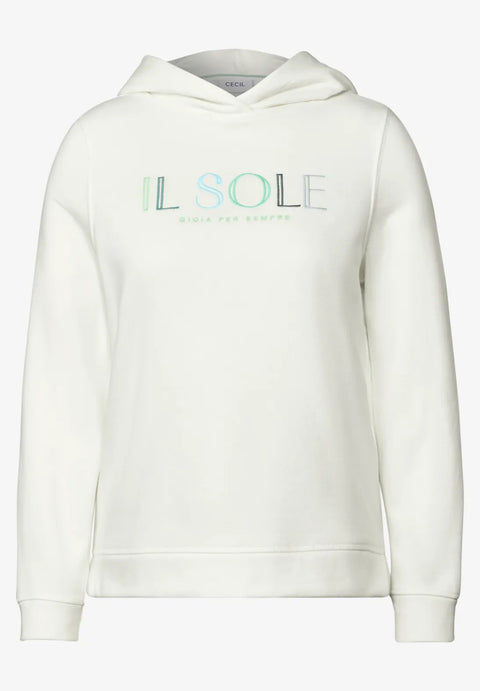 Cecil Hoody with Embroidery- Vanilla White