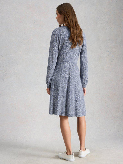 White Stuff Meg Jersey Dress - BLUE Multi
