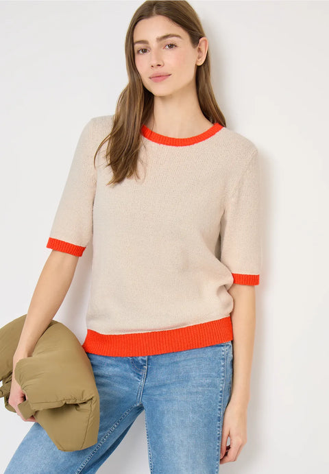 Cecil Summer Boucle Knit - tomato orange