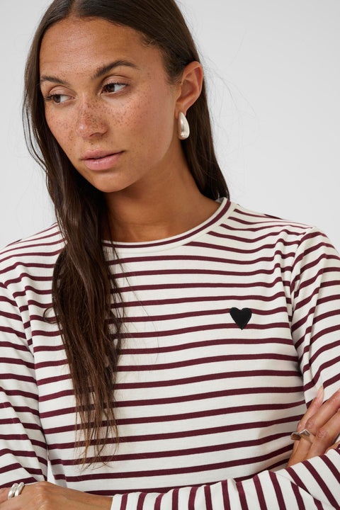 Liddy Long Sleeve T-Shirt - Blue & Wine