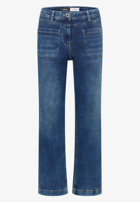 Cecil Neele Wide Leg Patch Pocket Jeans