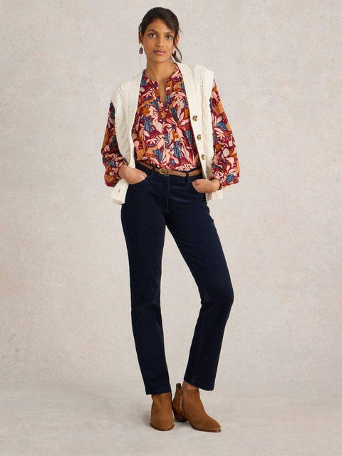 White Stuff Brooke Straight Cord Jeans - dark navy