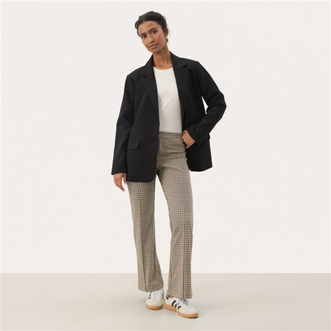 Part Two Pontas Pants - small check brown