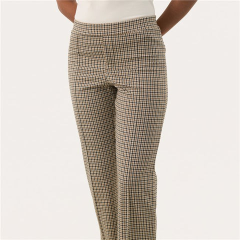 Part Two Pontas Pants - small check brown