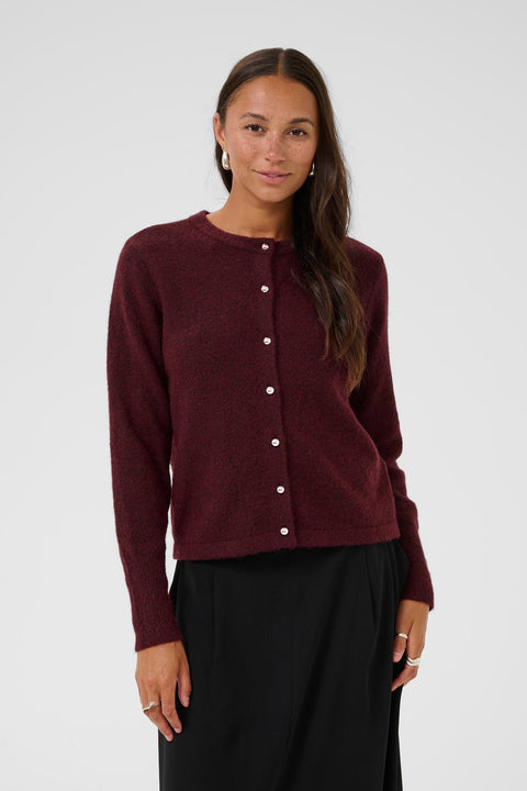 Kaffe Kaniel Knit Cardigan - Wine
