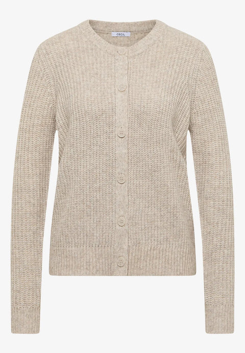 Cecil Buttoned Cardigan - Toffee Cream