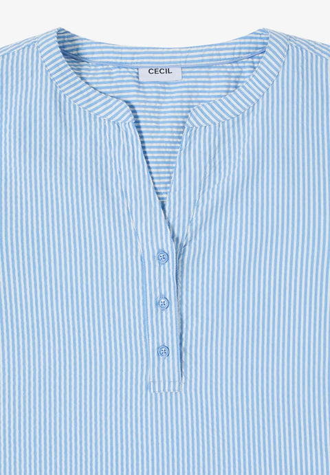 Cecil Seersucker Stripe Blouse - Cloud blue