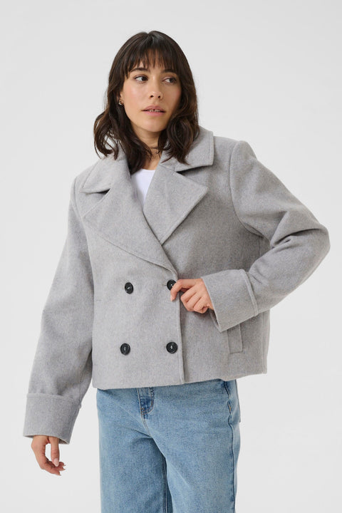 Kaffe Kajulia Coat - Light Grey