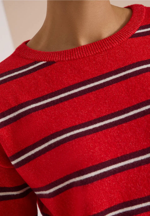 Cecil Long Sleeve Poloshirt - red wine