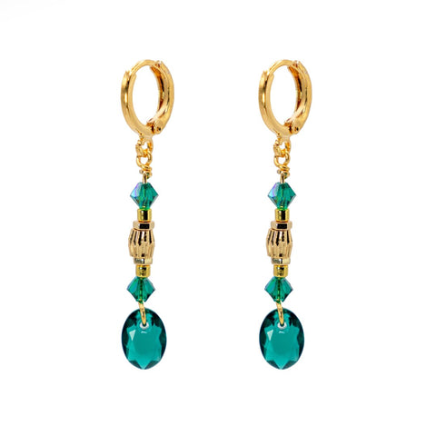 K Kajoux Amara Evening Earrings- Emerald