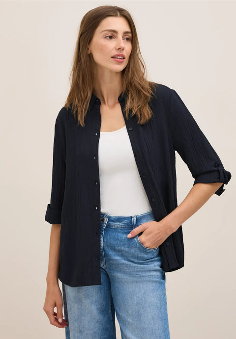 Cecil Structure Blouse - Navy