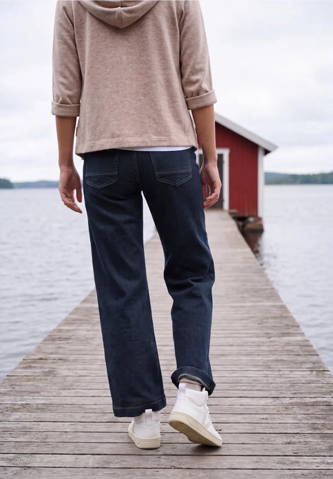 Cecil Wide Leg Jeans with Patch Pockets