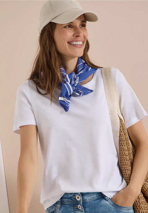 Cecil Cotton Paisley Print Bandana - Blue