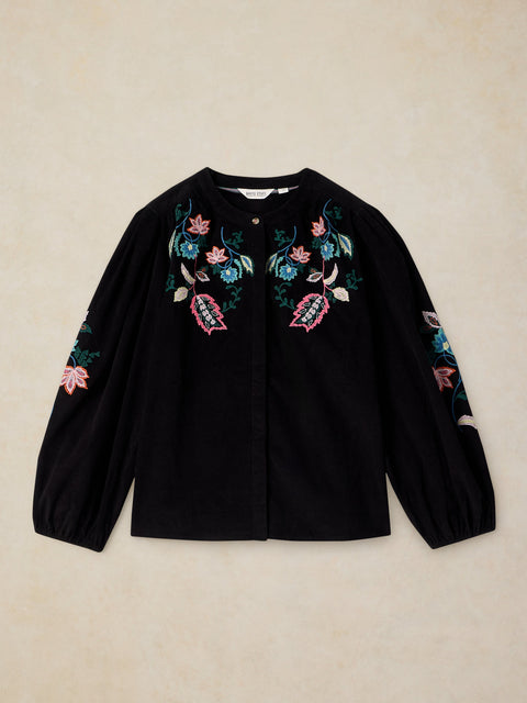 White Stuff Wren Embroidered Cord Blouse