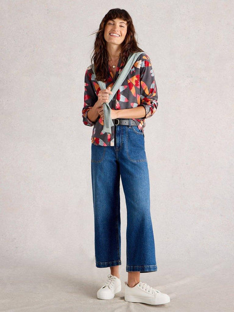 White Stuff Annie Jersey Shirt - Grey Print