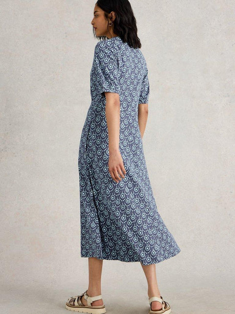 White Stuff Megan Jersey Dress - Navy Print