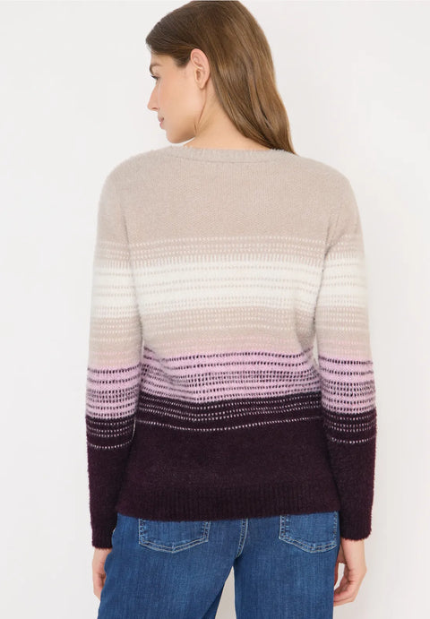 Cecil Feather Yarn Stripped Knit