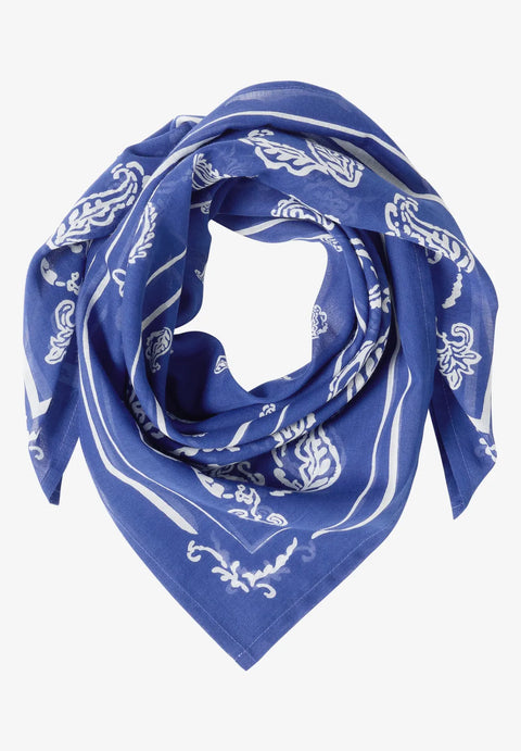 Cecil Cotton Paisley Print Bandana - Blue
