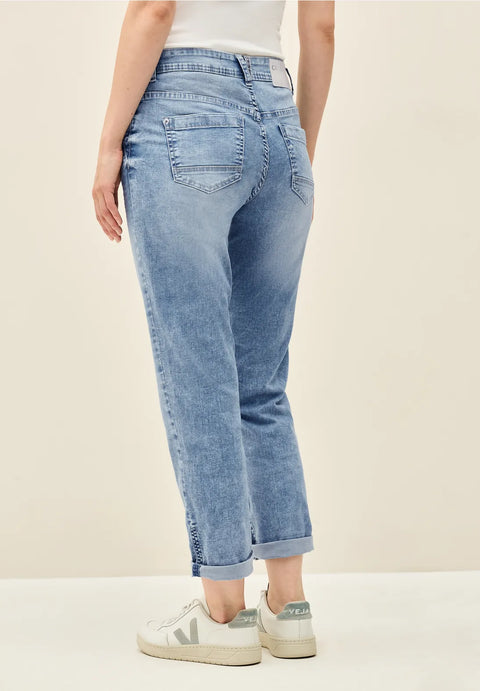 Cecil Scarlett Jeans with Turn Up - Light Blue