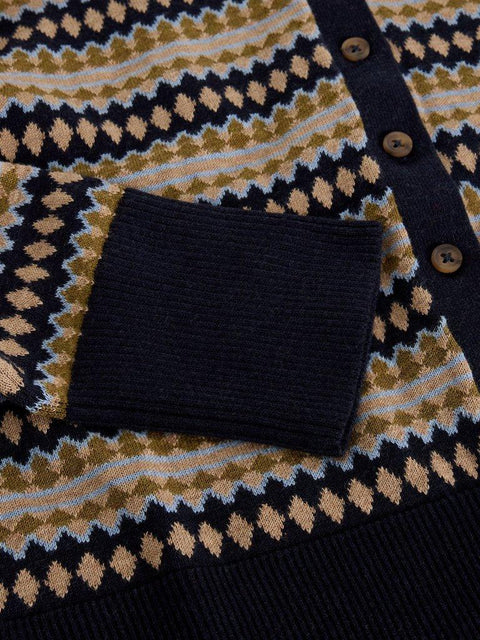 White Stuff Lois Farisle Cardigan - navy multi
