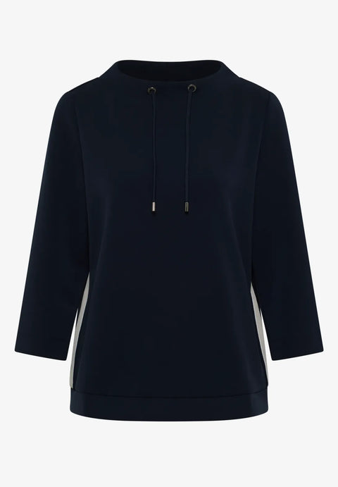 Cecil Funnel Neck Top with Stripes