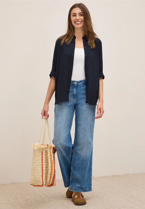 Cecil Structure Blouse - Navy