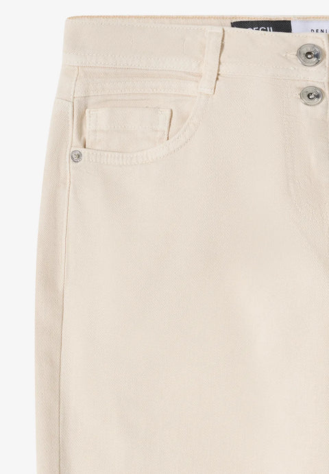 Cecil Neele Wide Leg Jeans - Pearl Beige 30 inch leg