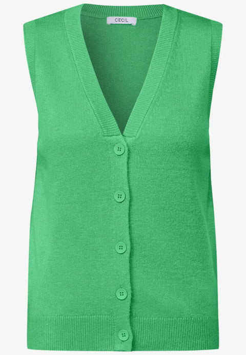 Cecil Fine Knit Vest - Neon Green