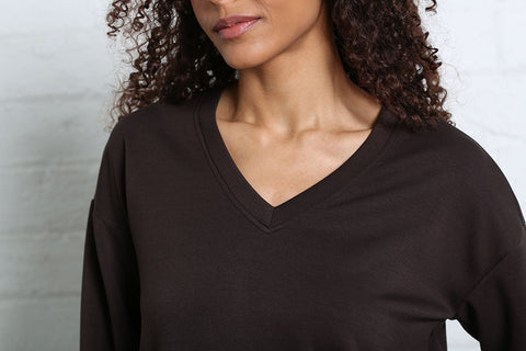 Relax & Renew Elara V-Neck Sweater - Brown