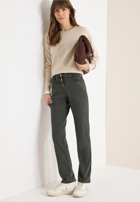 Cecil Straight Leg Jeans - Raw Khacki