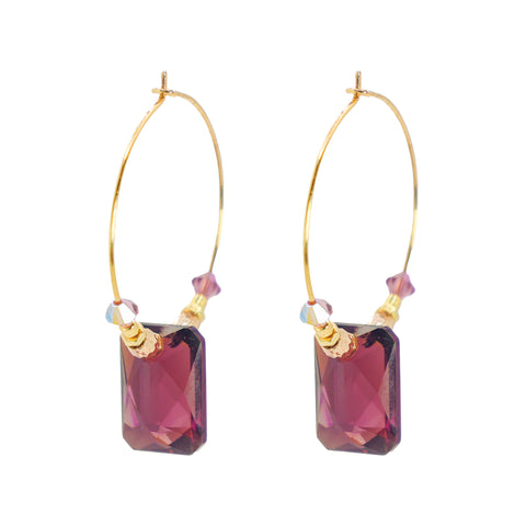 K Kajoux Amara Luxe Hoops- Amethyst