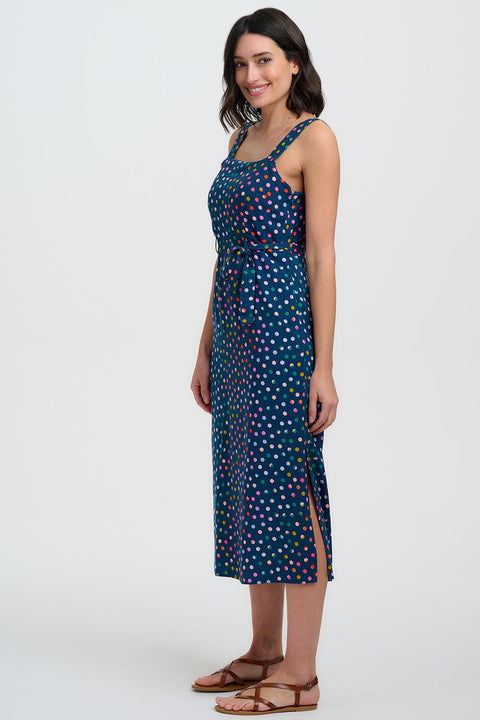 Sugarhill Elva Midi Sundress-Navy Rainbow Marbles