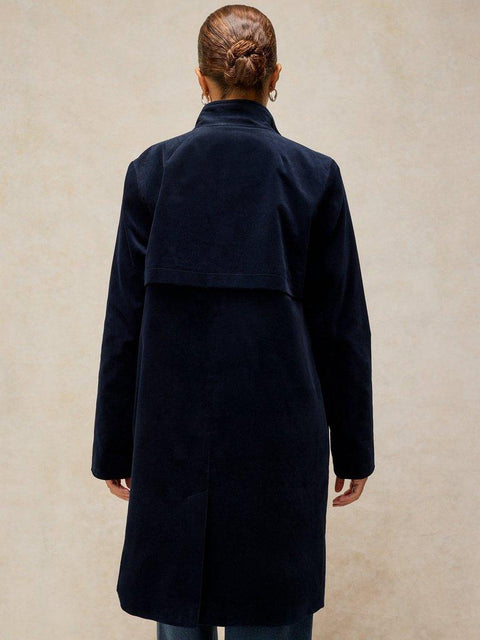 White Stuff Kaia Velvet Coat - dark navy