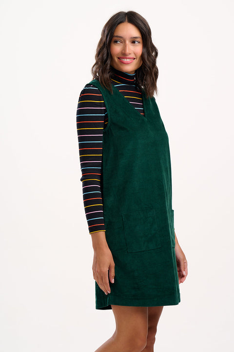 Sugarhill Kacy Green Cord Tunic Mini Dress